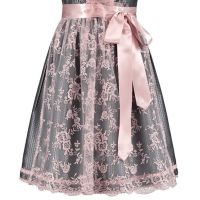 Roze kanten Oktoberfest schort met satijnen strik