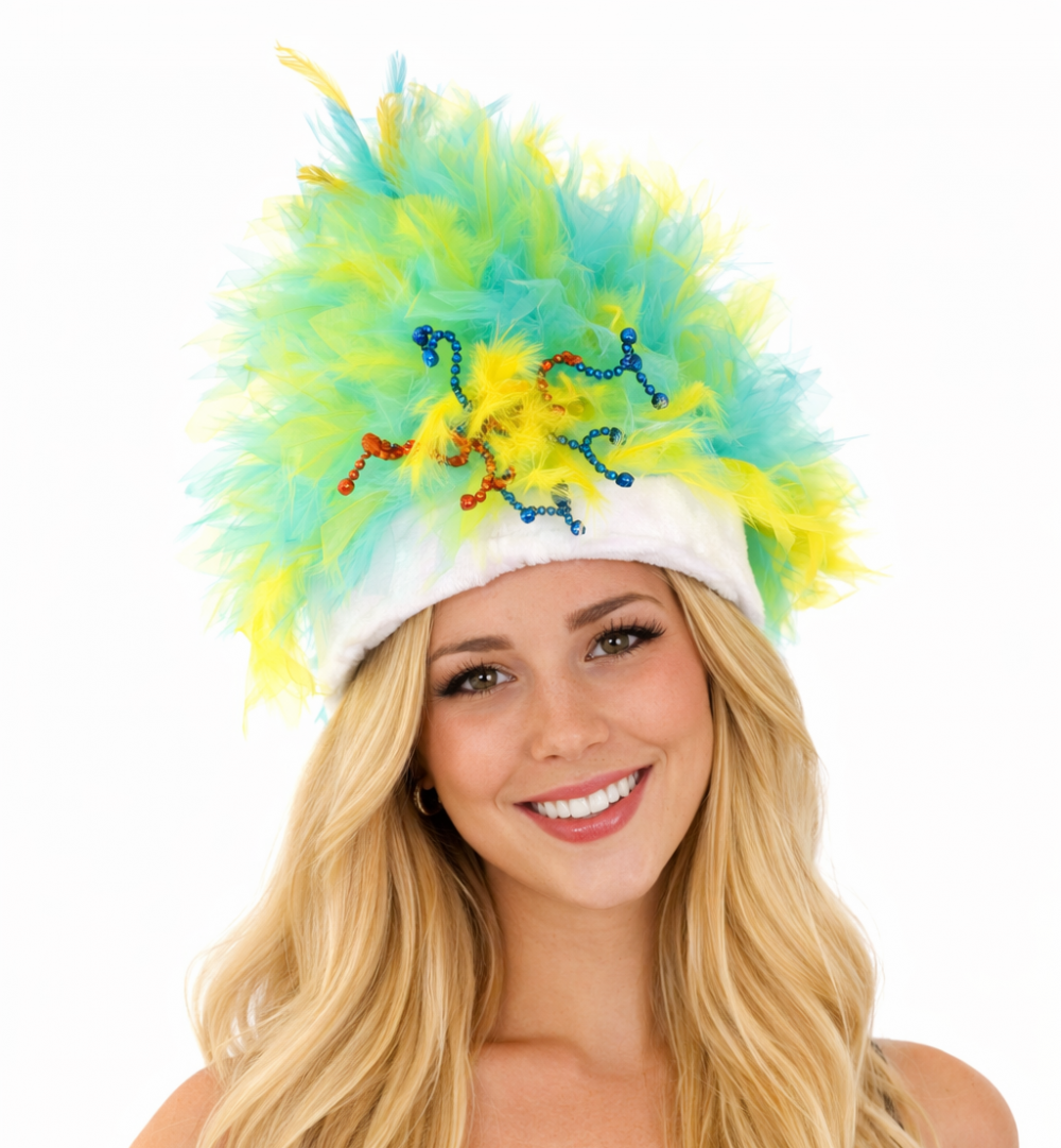 Carnaval pruik duo-color schouderlang met golfjes zonder pony - Mooie