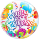 Folieballon bubbles Happy Birthday cadeautjes