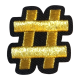 Embleem Nr. 2028 Gouden Hashtag #