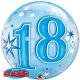 Folieballon bubbles 18 jaar blauw