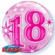 Folieballon bubbles 18 jaar roze