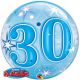 Folieballon bubbles 30 jaar blauw