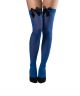 Stay-up Kousen blauw met zwarte strik