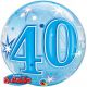 Folieballon bubbles 40 jaar blauw