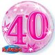 Folieballon bubbles 40 jaar roze