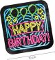 Neon Onderzetters Happy Birthday