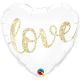 Folieballon Hart Love Glitter Goud