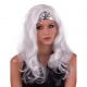 090. Pruik Go Go Zilver met Glitter Band