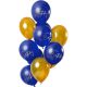 Latex ballonnen Blauw/Goud Happy Birthday