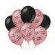 Decoratie ballonnen Rose Goud/Zwart Happy Birthday