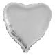 zilveren hart folieballon 52 x 46 cm helium hartjes ballon