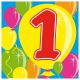 Servetten Balloons 1 jaar (20 stuks)