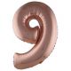 Folieballon Rose Gold Cijfer 9, 102 Cm