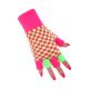 Vingerloze handschoen neon geel/roze/groen