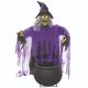 Halloween Heks met Kookpot met licht, geluid en beweging