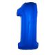 Folieballon Blauw Cijfer 1, 102 Cm