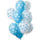 Latex ballonnen blauw-wit stippen