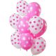 Latex ballonnen roze-wit stippen