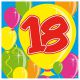 Servetten Balloons 18 jaar (20 stuks)