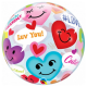 Bubbles folieballon smiley hartjes transparant liefde 3D ballon