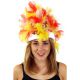 Fur hoed rood/wit/geel met verlichting
