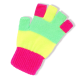 Vingerlozen handschoen neon geel/roze/groen