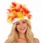 Fur hoed rood/wit/geel met verlichting