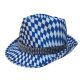 Hoed Oktoberfest Blauw/Wit geblokt