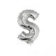 84837 folieballon zilver 40 cm op stokje letter S