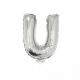 84841 folieballon zilver 40 cm op stokje letter U