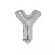 84849 folieballon zilver 40 cm op stokje letter Y