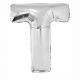 84891 Folieballon Zilver Letter T, 102 cm