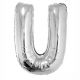 84893 Folieballon Zilver Letter U, 102 cm