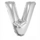 84895 Folieballon Zilver Letter V, 102 cm