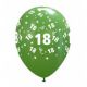 10 Ballonnen met opdruk cijfer 18