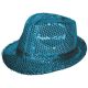 Glitterhoedje blauw