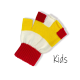 vingerloze Handschoenen Rood/Wit/Geel Kids