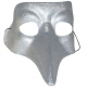 Oogmasker Zilver Glitter met lange neus