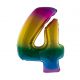 Folieballon Regenboog cijfer 4