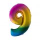 Folieballon Regenboog cijfer 9