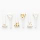 Roltongen Wit/Goud 6 stuks