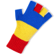 Handschoenen vingerloos blauw/geel/rood