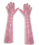 Handschoenen Lang Glitter Roze Pailletten