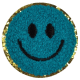 Embleem Nr. 733 Smiley Badstof Oceaan Blauw