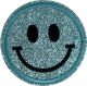 Embleem Nr. 606 Smiley Glitter Lichtblauw