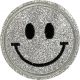 Embleem Nr. 604 Smiley Glitter Zilver