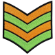 Embleem Kruikenstad Nr. 17 Army strepen groen/oranje