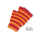Kielegat Handschoenen Rood/Oranje Smal Gestreept Kids