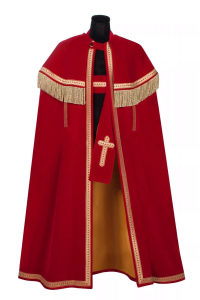 Sinterklaas Mantel en Stola deluxe Bram Smal Lichtrood